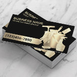 Moderne Black Gold House Reinigung Visitenkarte<br><div class="desc">Moderne Gold House Reinigungsservice Business Cards.</div>