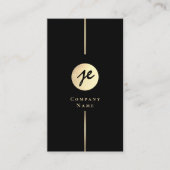 Moderne Black Gold Luxe Monogram Business Card Visitenkarte (Vorderseite)