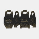 Moderne Black Gold Monogram Elegante Hochzeit Geschenkschachtel (Ungefaltet)