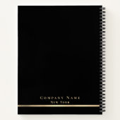 Moderne Black & Gold Monogram Führungskraft Spiral Notizblock (Rückseite)