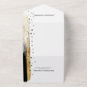 Moderne Black Gold Paint Swash Border Wedding All In One Einladung (Außenbereich)