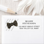 Moderne Black & Gold Polka Dot Bow Krawatte & Stre (Insitu)