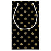 Moderne Black & Gold Polka Dots Gastgeschenk Hochz Kleine Geschenktüte (Rückseite)