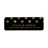 Moderne Black & Gold Polka Dots Hochzeit (Vorne)