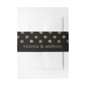 Moderne Black & Gold Polka Dots Hochzeit Einladungsbanderole (Vorderseite Beispiel)