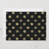 Moderne Black & Gold Polka Dots Save the Date (Rückseite)