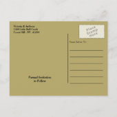 Moderne Black & Gold Polka Dots Save the Date Ankündigungspostkarte (Rückseite)