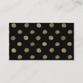 Moderne Black & Gold Polka Dots Wedding Website Begleitkarte (Rückseite)