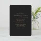 Moderne Black & Gold Rounded Glam Wedding Einladung (Stehend Vorderseite)