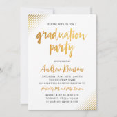 Moderne Black & Gold Script Foto Graduation Party Einladung (Rückseite)