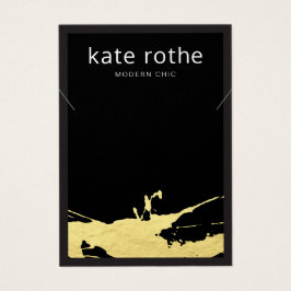 Moderne Black Gold Spatter Necklace Display Card