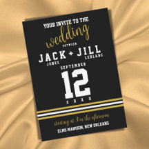 Moderne Black Gold Sporty Wedding