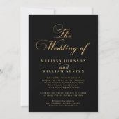 Moderne Black Gold Typografy Wedding Einladung (Vorderseite)