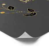 Moderne Black & Gold Vines Gedächtnismauer Poster (Ecke)