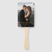 Moderne Black, Gold Wedding Program Fans mit Foto Fächer (Vorderseite)