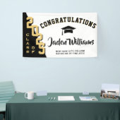 Moderne Black Golden Abschluss Class 2025 Party Banner (Messeveranstaltung)
