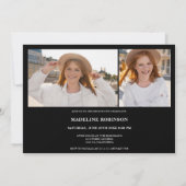 Moderne Black Graduation Party 5 Foto Class Einladung (Rückseite)