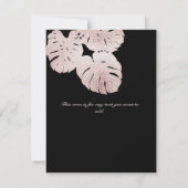 Moderne Black Graphic Rose Gold Blätter Elegant, Save The Date (Rückseite)