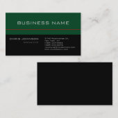 Moderne Black Gray Green Red Trendy Business Card Visitenkarte (Vorne/Hinten)