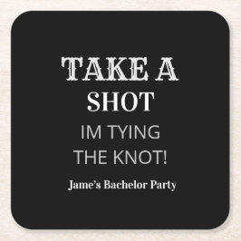 Moderne Black Groom Bachelor Party macht einen Sch Rechteckiger Pappuntersetzer