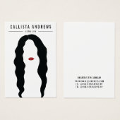 Moderne Black Hair Lips Girl Earring Display Card (Vorne & Hinten)