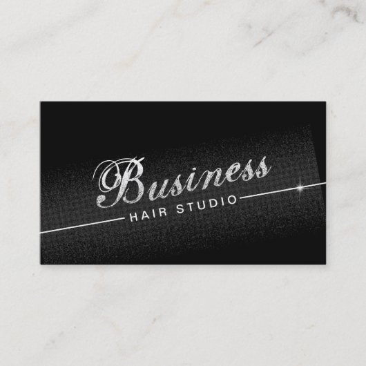 Moderne Black Hair Salon Business Cards Visitenkarte (Vorderseite)
