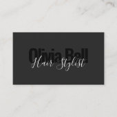 Moderne Black Hair Stylist Business Card Visitenkarte (Vorderseite)