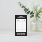 Moderne Black Hair Stylist Client Erinnerung Terminkarte (Stehend Vorderseite)