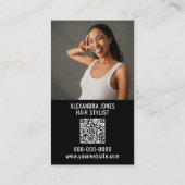 Moderne Black Hair Stylist Client Erinnerung Terminkarte (Rückseite)