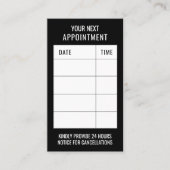 Moderne Black Hair Stylist Client Erinnerung Terminkarte (Vorderseite)