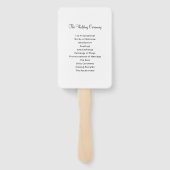 Moderne Black Heart Script Hochzeit Begrüßung Fächer (Rückseite)