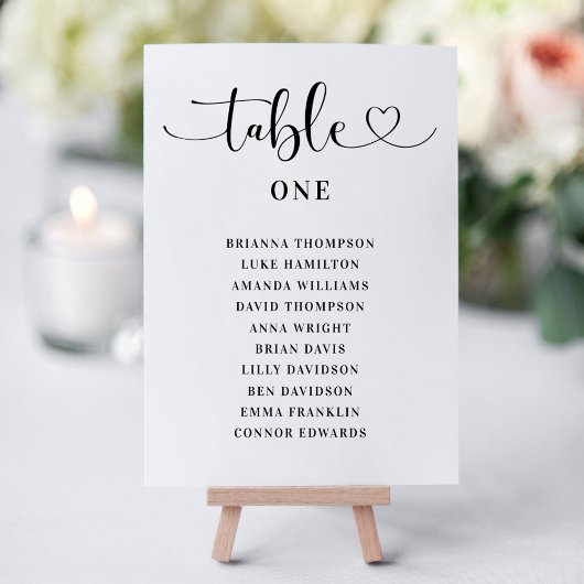 Moderne Black Heart Script Hochzeitsskripte Tischn Einladung