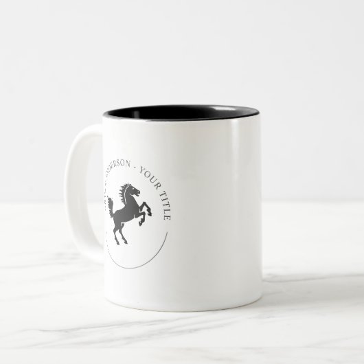 Moderne Black Horse Coffee Tasse (Vorderseite Links)