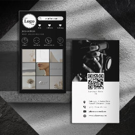 Moderne Black Instagram Foto Collage Business Card Visitenkarte