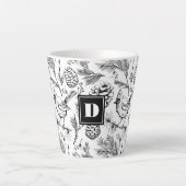 Moderne Black Kardinal Bird Pine Winter Berries Milchtasse (Vorderseite)