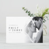 Moderne Black Krawatte Luxury Foto Wedding Einladung (Stehend Vorderseite)