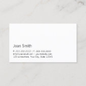 Moderne Black Label Pianist Business Card Visitenkarte (Rückseite)