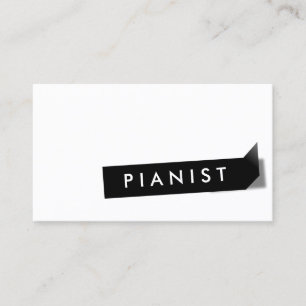 Moderne Black Label Pianist Business Card Visitenkarte