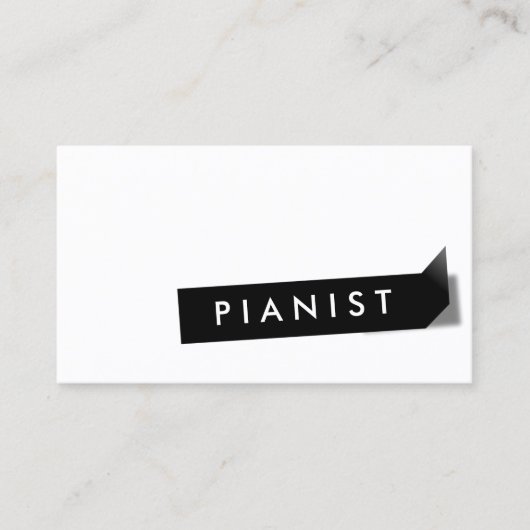 Moderne Black Label Pianist Business Card Visitenkarte (Vorderseite)
