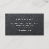 Moderne Black Leather Minimal Visitenkarte (Rückseite)