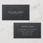 Moderne Black Leather Minimal Visitenkarte (Vorne/Hinten)