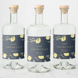 Moderne Black Lemons Limoncello Veranstaltung Hoch Alkoholflaschenetikett