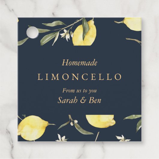 Moderne Black Lemons Limoncello Veranstaltung Hoch Geschenkanhänger (Vorderseite)