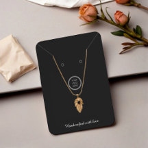 Moderne Black Logo Necklace Juwelier Display Card
