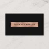 Moderne Black Luxe Rose Gold Metallfolie Visitenkarte (Vorderseite)