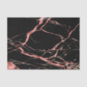 Moderne Black Marble Rose Gold Glitzer Hochzeit Seidenpapier (Vorderseite)