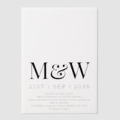 Moderne Black Monogram Overlay-Hochzeit Pergament Einladungen (Vorderseite)