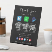 Moderne Black Multi QR Code Paypal Venmo Cash App Sockelschild (In SItu)