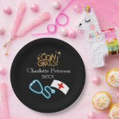 Moderne Black Nurse Graduation Party Pappteller (Party)