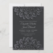 Moderne Black Papercut Mandala Virtual Wedding Einladung (Vorderseite)